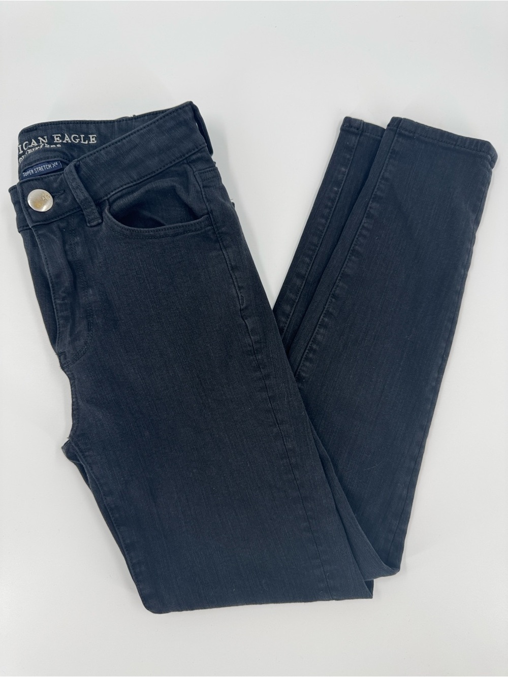 American Eagle Outfitters Women's Dark Navy High-Rise Skinny Jeans Size 00 Short